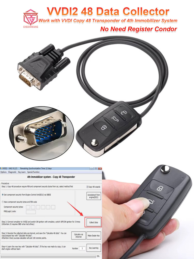 Xhorse VVDI2 48-Datensammler in Schwarz zur Kopie von 48 Transpondern des 4. Wegfahrsystems - Bild 6