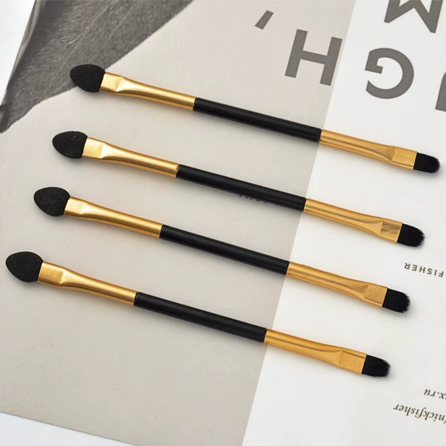 10 Stück Lidschattenpinsel Doppelendige Applikatoren, Gold, Unisex - Bild 2