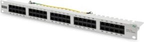 DIGITUS Professional Patchpanel ISDN Kat.3 ungeschirmt mit 50 Ports RJ-45 in Grau - Bild 1