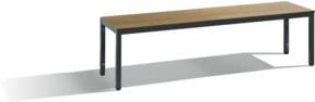 C+P Umkleidebank Basic Plus für Feuchträume in Eiche Sereno mit schwarzgrauem Gestell, B/T/H: 150 x 35,3 x 40,1 cm - Bild 1