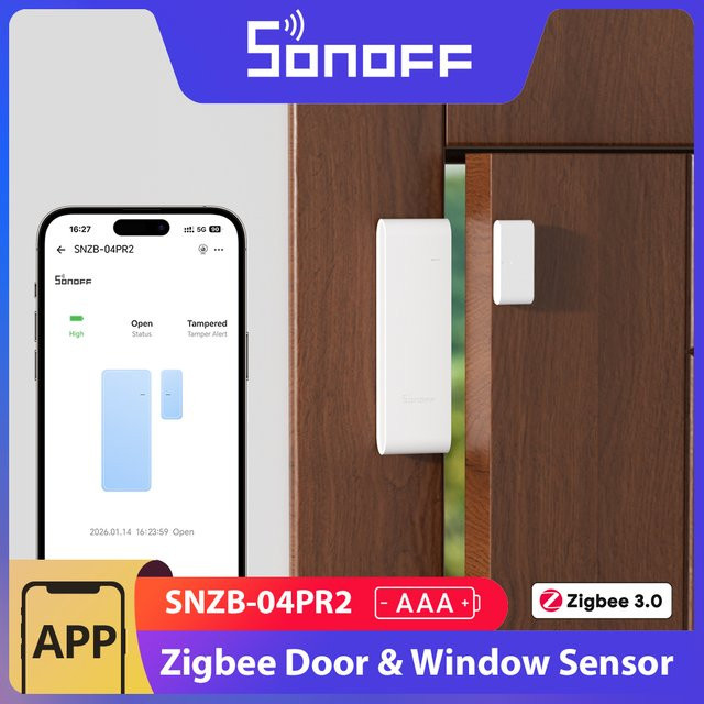 SONOFF SenseGuard DW Gen2 Zigbee Tür- und Fenstersensor mit Manipulationsalarm in Weiß - Bild 1
