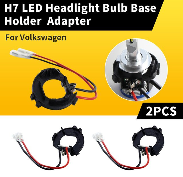 APMATAUTO H7 LED Scheinwerfer Birne Adapter Set, 2 Stück, Farbe: Schwarz, Halter Sockel Basis für Golf Jetta MK7 MK6 Scirocco Touran Sharan und Mercedes-Benz - Bild 1