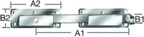 Vormann Doppeltorüberwurf für links oder rechts in Stahl mit doppelten Bolzen, Länge: 340 cm, Breite: 3 cm - Bild 1