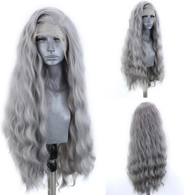 UStyleHair Perücke, grau, lange lockige Wasserwellen, synthetisch, Damen - Bild 1