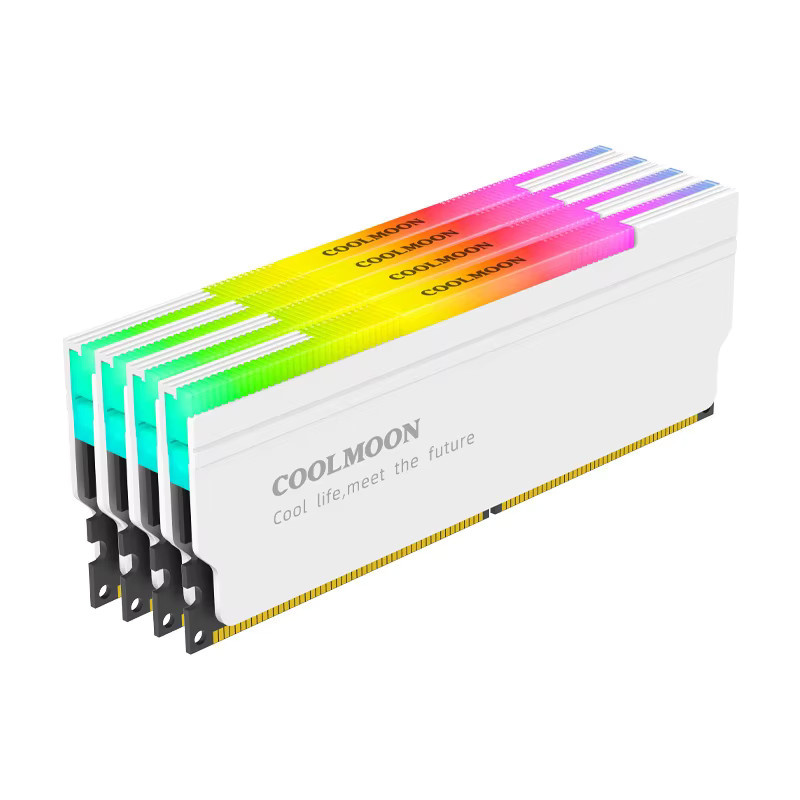 COOLMOON ARGB RAM Kühlkörper RA-1 Speicherkühlung für Desktop-PC in Grau mit 5V adressierbarer LED-Synchronisierung aus Aluminiumlegierung - Bild 2