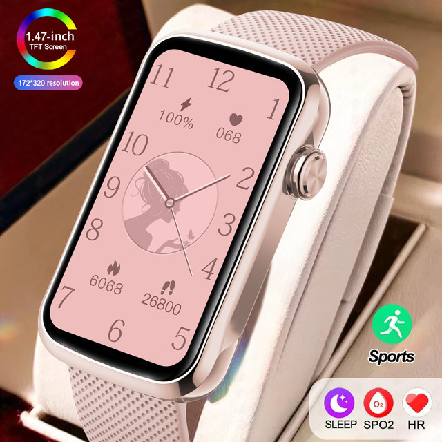 LIGE Fitness-Tracker Smartwatch mit Herzfrequenz- und Blutsauerstoffmonitor, Schlafmonitor und Schrittzähler, wasserdicht, in Beige oder Pink - Bild 1