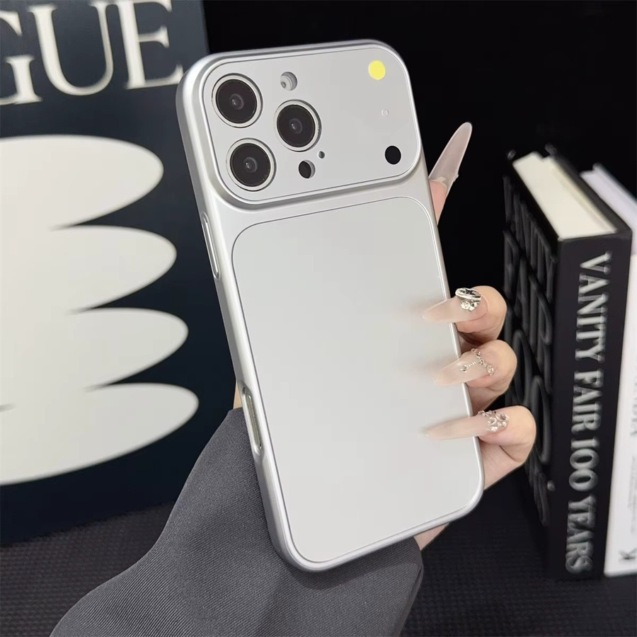 Stoßfeste Acryl Handyhülle mit Glaslinsenschutz für Apple iPhone 17 Air 16 Plus 15 14 13 12 11 Pro Max in Matt Silver - Bild 1