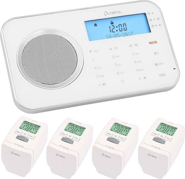 Olympia Smart Home Heizkörperthermostat Starterset mit App-Steuerung und WLAN, 4 Stück, Weiß - Bild 1