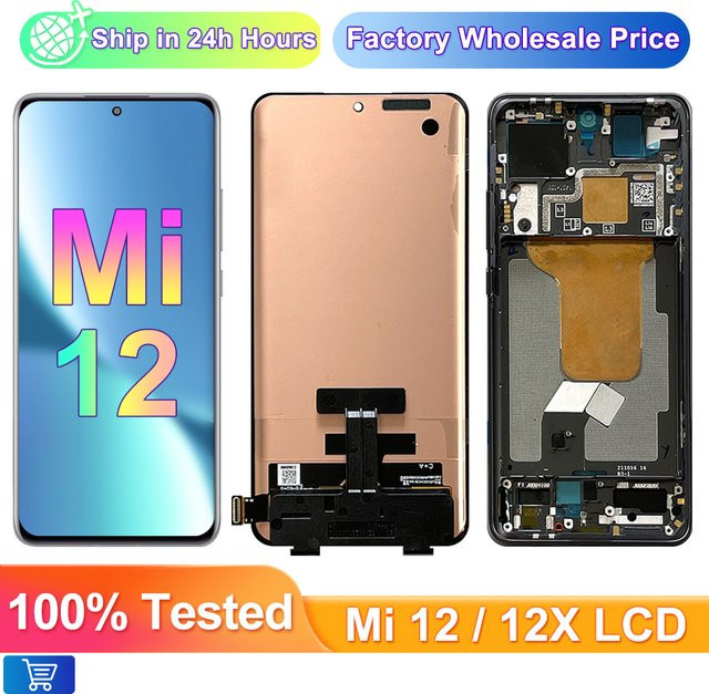 Xiaomi Mi 12 AMOLED Display Ersatz mit Rahmen in Schwarz für 6,28 Zoll Bildschirm - Bild 1
