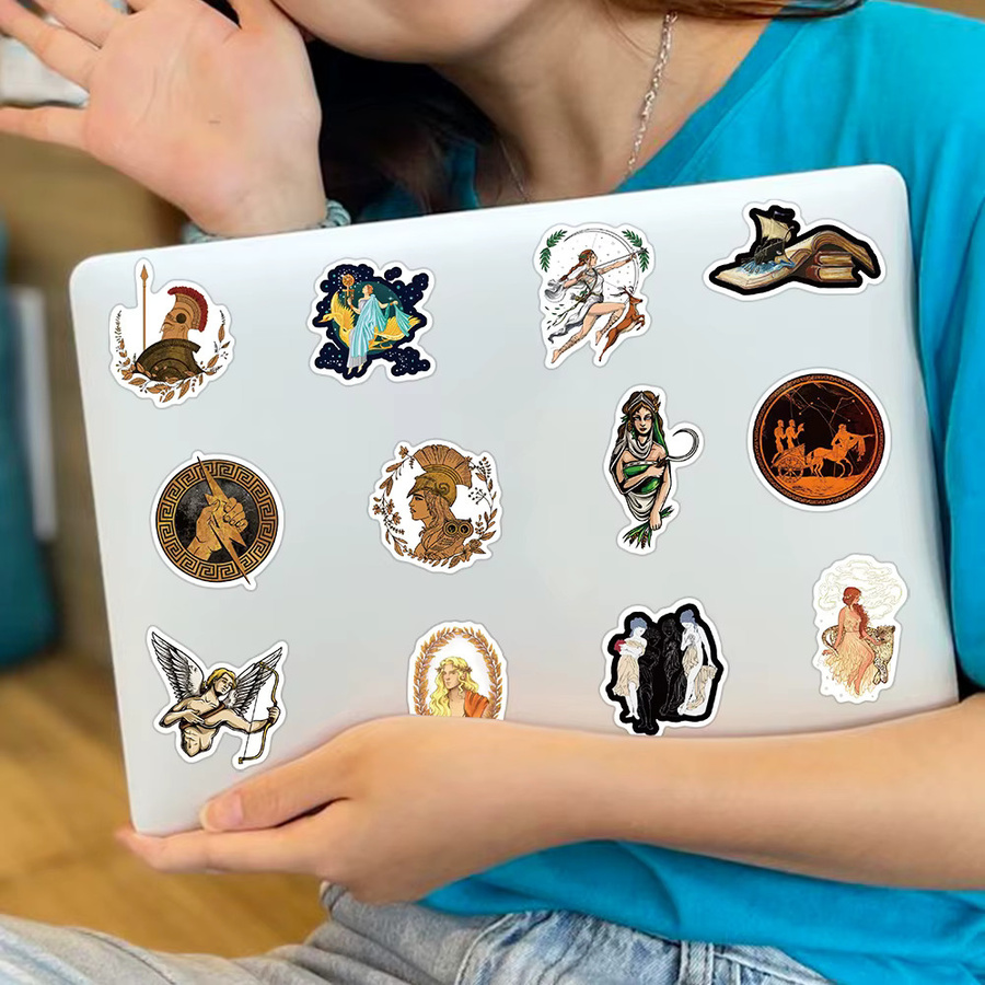 50 Stück PickJoy Vintage Aufkleber Griechische Mythologie Ästhetik Multicolour für Laptop Notebook und Flaschen - Bild 4