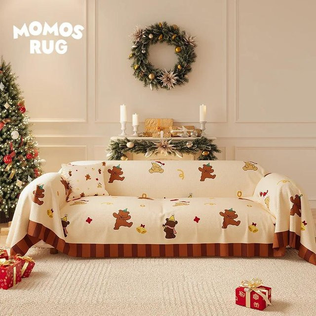 Weihnachtssofabezug von Household supplies MH aus elastischem Polyester, Stretch-Couchbezug für dein Wohnzimmer, B/T: 180 x 130 cm - Bild 1