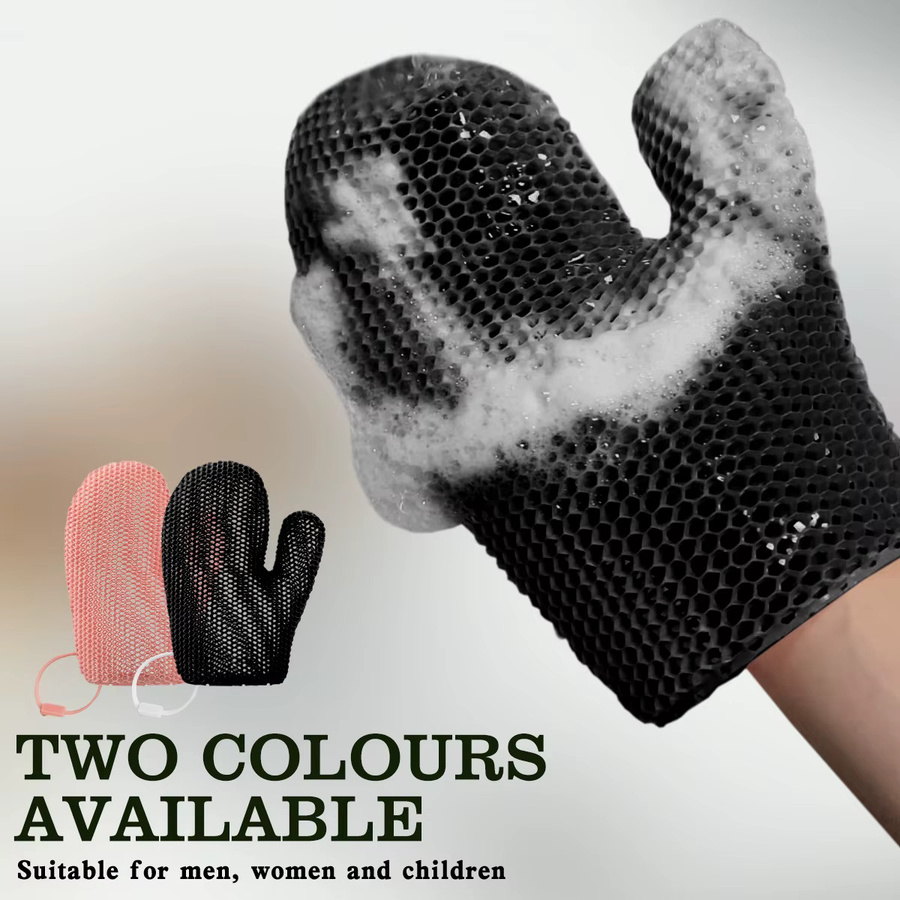 2-teilige TPU-Peeling-Badehandschuhe, Unisex - Bild 5