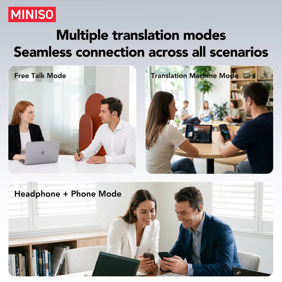 MINISO MS218 TWS-Ohrhörer in Schwarz mit Bluetooth 6.0, HiFi-Stereo und ENC-Anrufgeräuschunterdrückung für bis zu 30 Stunden Wiedergabe - Bild 2
