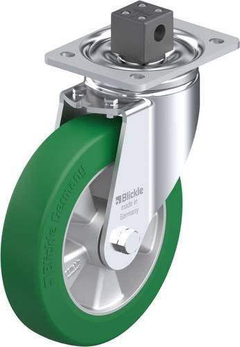 Blickle Lenkrolle mit Feststeller 751294 LH-ALST 200K-CS13 in Grün und Silber, Rad-Durchmesser: 200 mm, Tragfähigkeit: 750 kg - Bild 1