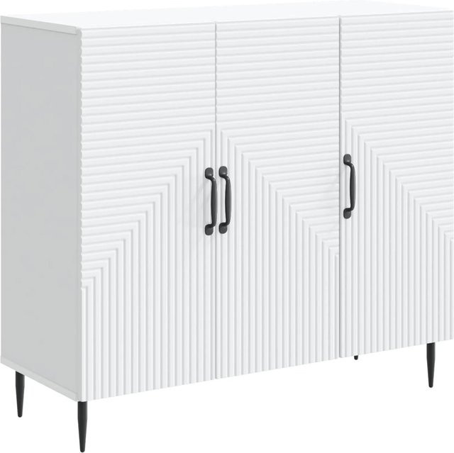 vidaXL Sideboard Weiß aus Holzwerkstoff im Vintage-Design, B/T/H: 89 x 34,5 x 80 cm - Bild 1