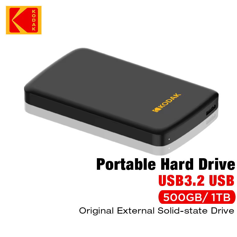 Kodak P150 Externe Festplatte HDD mit USB 3.0 und USB-A Anschluss, Schwarz, 1 TB oder 500 GB Kapazität für PC, Laptop und Smartphone - Bild 3