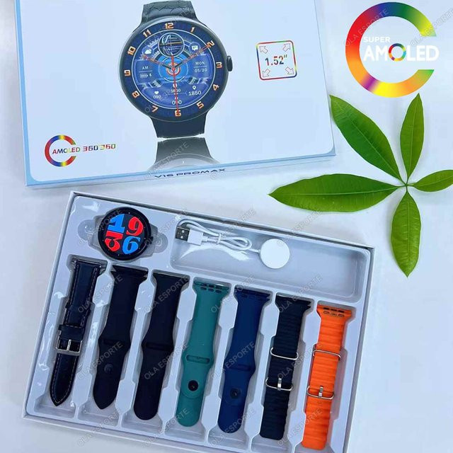 Ola Esporte 7-in-1 Smartwatch mit AMOLED-Bildschirm, GPS, Bluetooth und Telefonfunktion, wasserdicht, Farbe: Silber - Bild 1