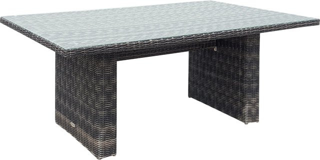 Garden Pleasure Gartentisch rechteckig aus Glas und Kunststoff in Grau - Bild 1