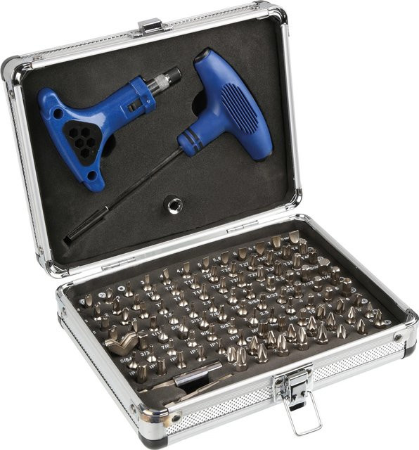 LUX-TOOLS Steckschlüssel- und Bitsatz 105-teilig aus Chrom-Vanadium in Blau - Bild 1