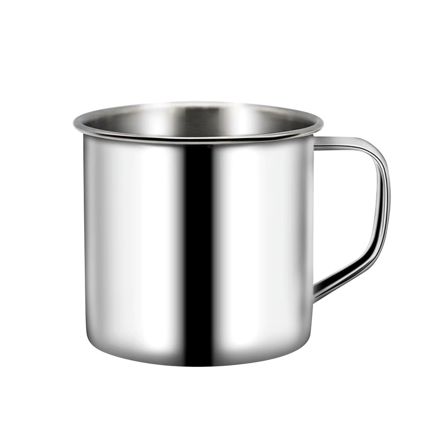 APWIKOGER Kinder-Wasserbecher aus Edelstahl in Silber, 200 ml, bruchsicherer Trinkbecher mit Griff für Kinder und Erwachsene - Bild 2