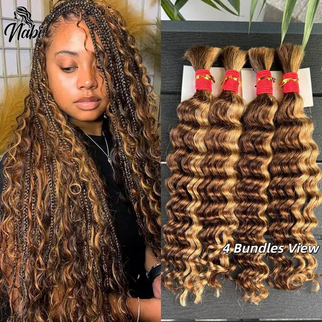 NABI Echthaar-Extensions Deep Wave Haarbündel, Honigblond, ohne Tressen - Bild 1