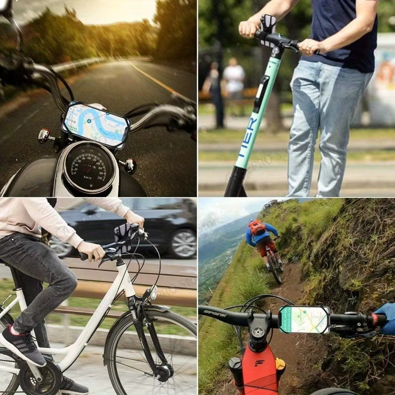 HUOAED Silikon Fahrrad Handyhalterung mit 360 Grad Drehung für 4 bis 6,5 Zoll Smartphones in Schwarz - Bild 4