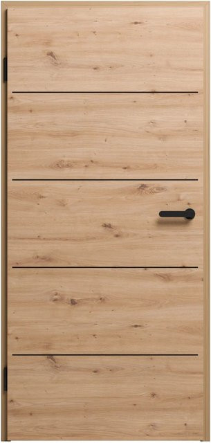 Zimmertür GetaDoor ModernLine 3705 Artis in Eiche Dekor, Farbe Braun, B: 73,5 cm, H: 198,5 cm, DIN Links - Bild 1