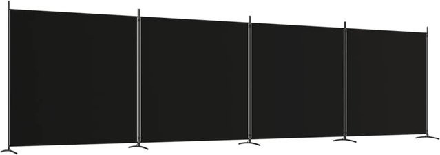 vidaXL Paravent aus Stoff in Schwarz, 4-teilig, B: 698 cm, H: 180 cm - Bild 1