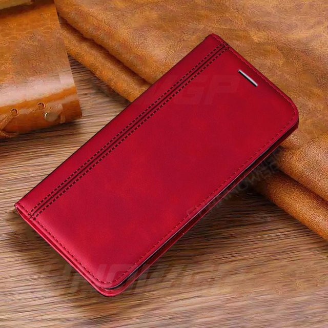 Luxus Magnetische Leder-Klapphülle mit Geldbörsenfunktion für Samsung Galaxy M51 M11 M21 M31 M30S in Rot - Bild 1