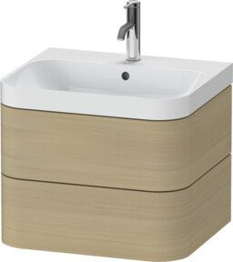 Duravit Möbelwaschtisch Happy D.2 Plus in Beige mit 2 Schubladen und 1 Waschbecken, B/T/H: 57,5 x 49 x 48 cm - Bild 1
