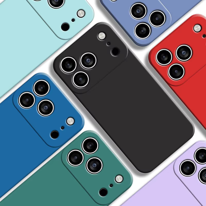 Apple iPhone 17 Air Pro Max Schutzhülle aus flüssigem Silikon in Grün, stoßfest und matt - Bild 1