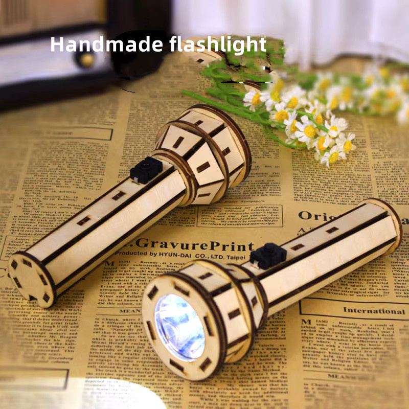 Meade Holz Puzzle, DIY elektrische Taschenlampe, 1-teiliges Set - Bild 2