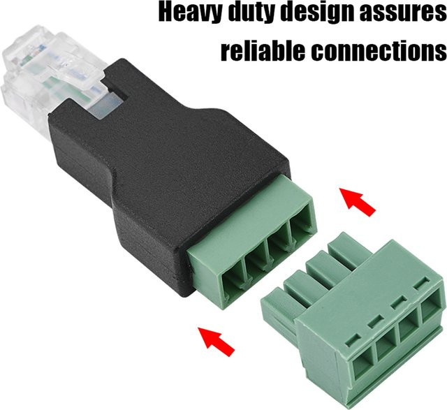 YOUTHINK RJ11 6P4C Stecker auf 4-polige Schraubklemmen Ethernet LAN Anschluss in Grün - Bild 1