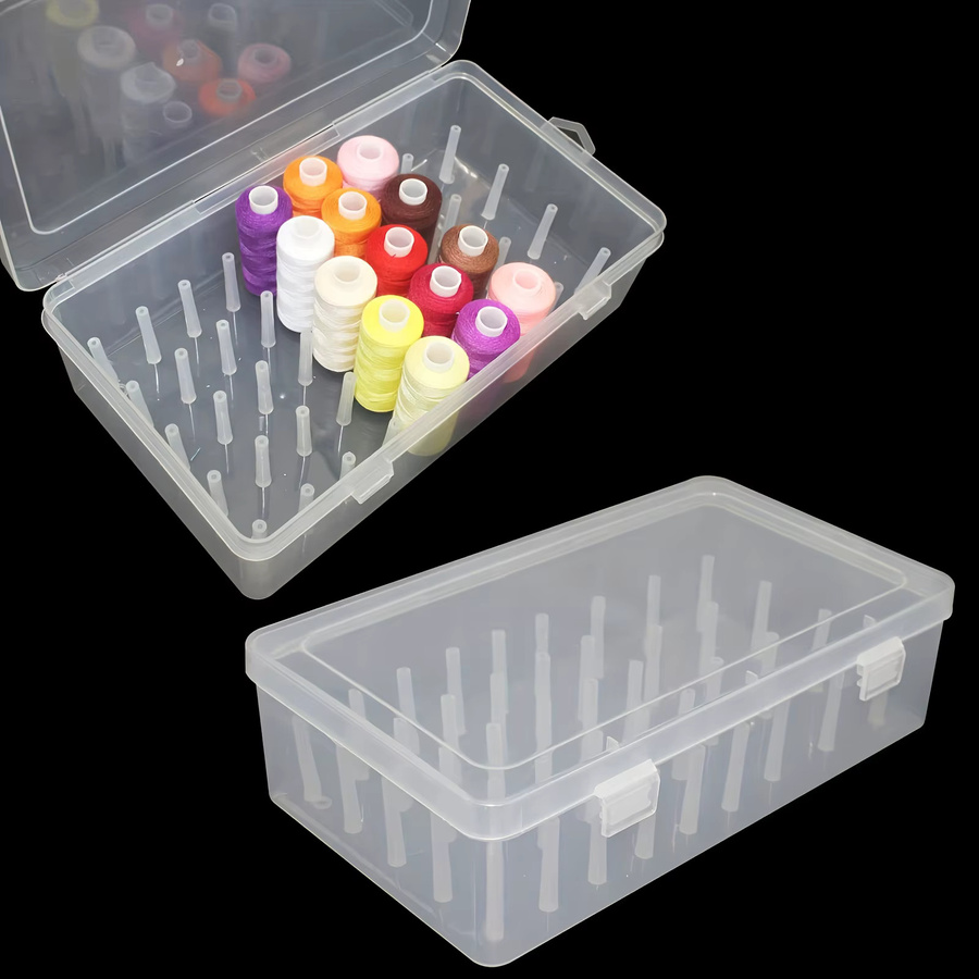 Transparente Aufbewahrungsbox zum Nähen und Stricken mit 42 Fächern aus Kunststoff für Nadeln und Fäden - Bild 3