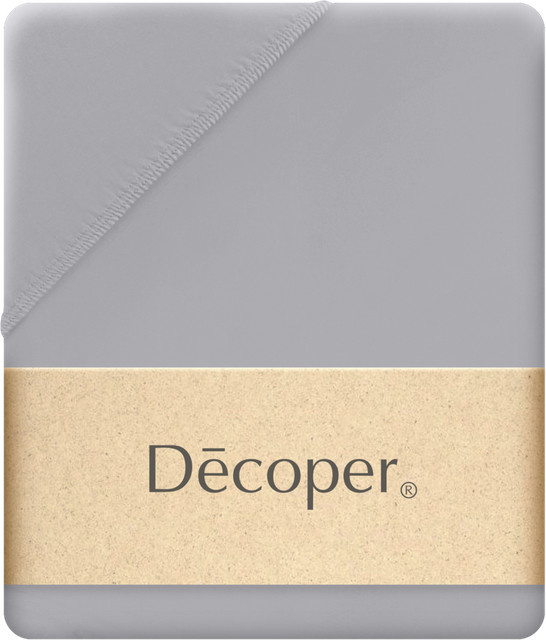 Decoper Mako-Feinjersey Spannbettlaken aus 100% Baumwolle, grau, Breite: 90 cm, Länge: 200 cm - Bild 1