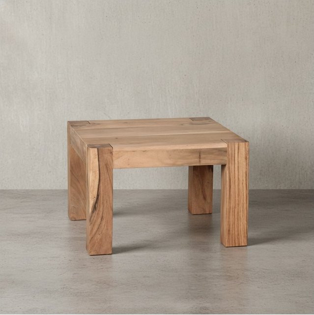 KADIMA DESIGN Rustikaler Couchtisch NAKO aus Akazienholz, quadratisch, braun, B/T/H: 60 x 60 x 40 cm - Bild 1