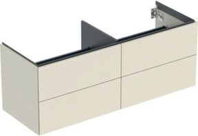 Geberit Waschtischunterschrank One in Sand-Grau Hochglanz, B/T/H: 133,2 x 50,4 x 47,0 cm - Bild 1