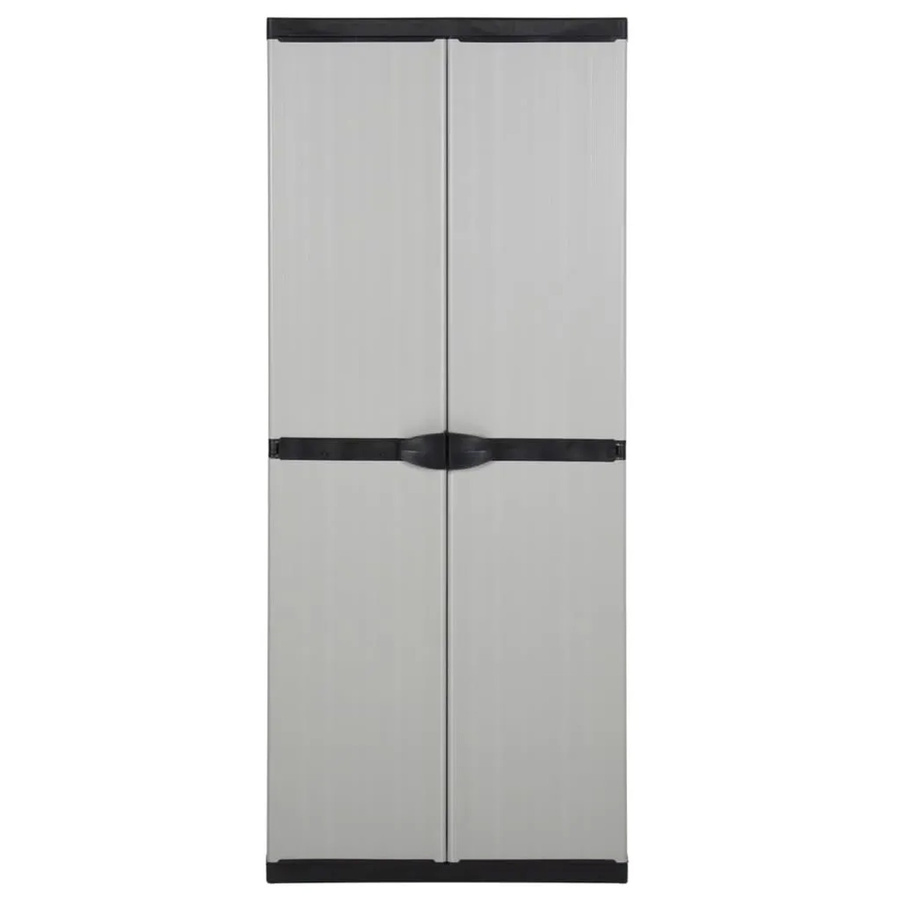vidaXL Garten-Lagerschrank mit 3 Regalböden und Schloss, Grau-Schwarz, B/T/H: 68 x 40 x 168 cm - Bild 2