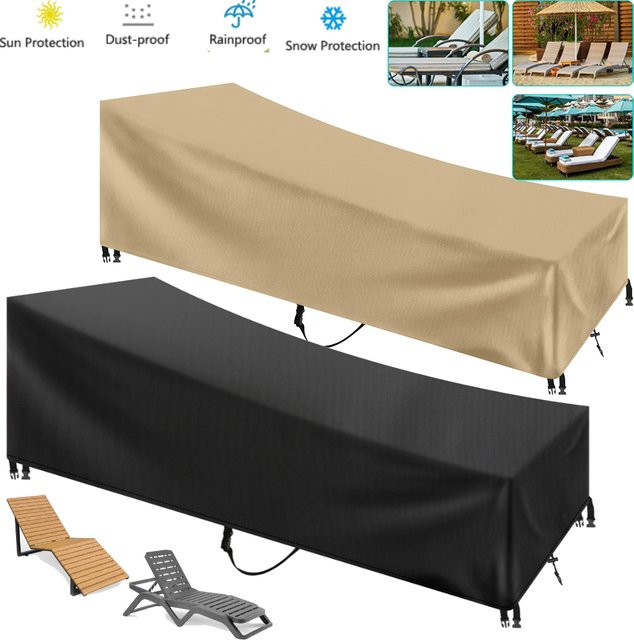 Funshot Sonnenliegen-Abdeckung aus wasserdichtem 210D Oxford Gewebe in Schwarz, B/T/H: 210 x 75 x 40 x 80 cm - Bild 1