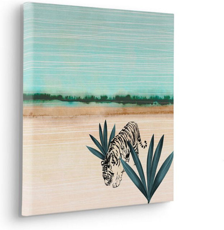 Komar Canvasbild Wild One Modernes Tier Motiv in Gelb und Mehrfarbig, B/H: 40 x 40 cm - Bild 1
