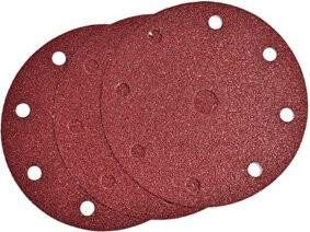 Roll Klettschleifscheibe mit 9 Löchern in Rot, Durchmesser: 150 mm, Körnung 40 - Bild 1