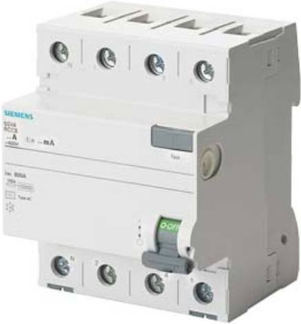 Siemens FI-Schutzschalter RCD 25A 0,3A 400V in Weiß 5SV4642-0KL - Bild 1