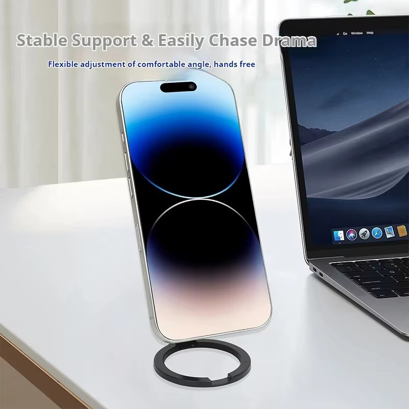 WSSHE Magnetischer Telefonständer in Schwarz, höhenverstellbar und 360 Grad drehbar für Desktop und Fitnessstudio - Bild 5
