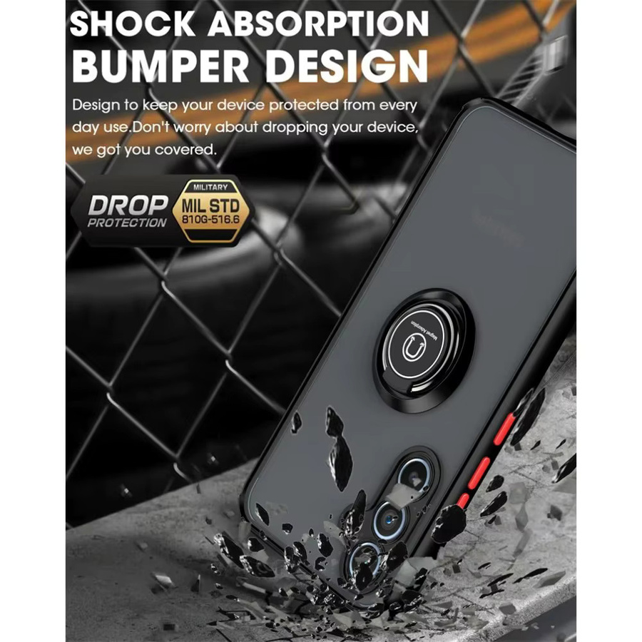 Magnetische Ring Schutzhülle für Samsung Galaxy A57 A37 A16 A26 A36 A56 A17 A07 4G 5G in Schwarz mit Frosted Hardcase Design - Bild 5