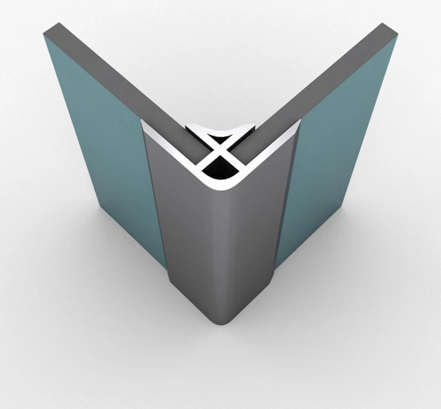Aurlane Innenwinkelprofil aus Aluminium in Chrom/Silber, B/T/H: 1 x 1 x 210 cm - Bild 1