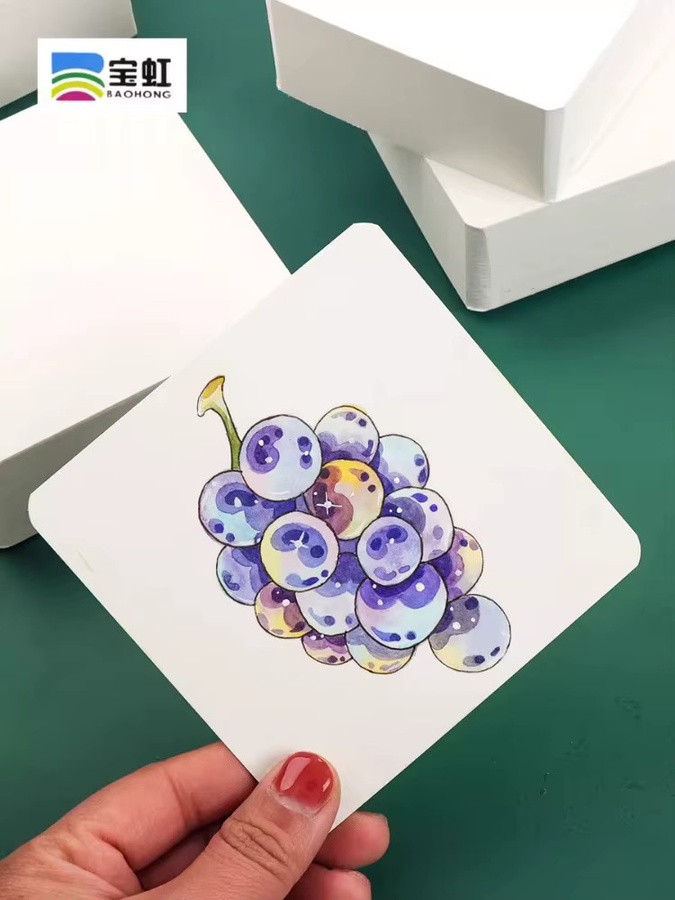 Baohong Aquarellblock Academy Naturweiß, 80 Blatt säurefreies 100 % Baumwollpapier für Kalt- und Heißpresse - Bild 2