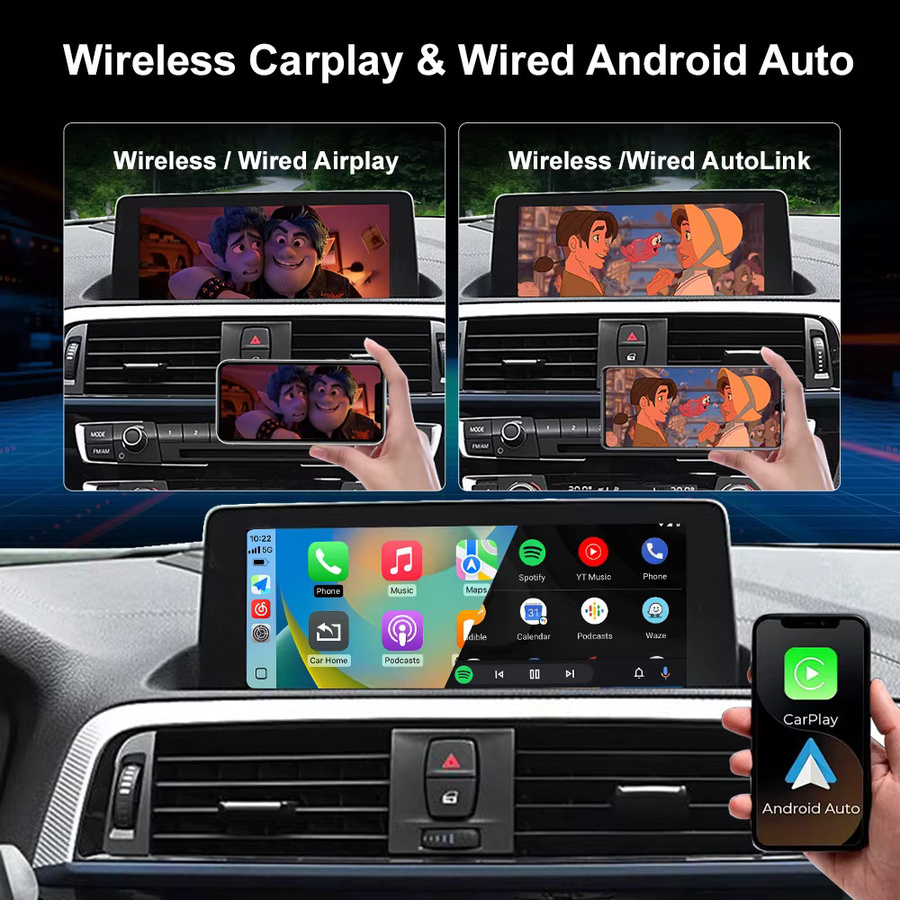 REEIIO Wireless CarPlay und Android Auto Decoder Box mit Bluetooth und Mirror Link für BMW NBT EVO Systeme (F48, F88, F15, F85, F16) - Bild 2