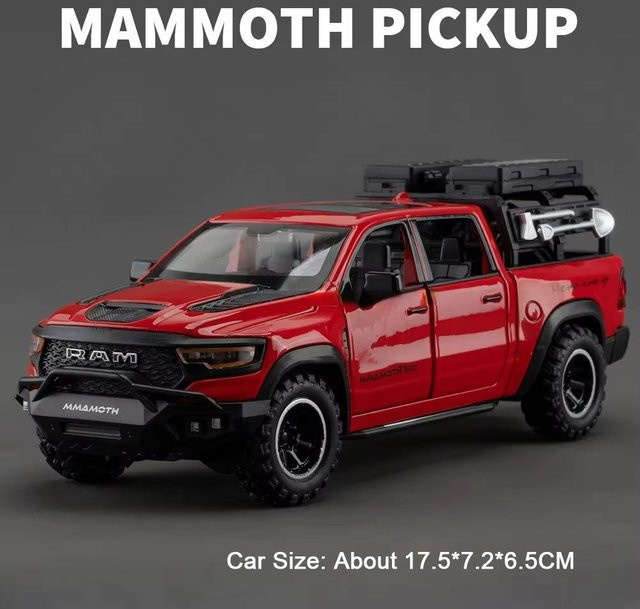 Linyi toy car Ram Mammoth Pickup, Spielzeugauto, 1:32, mit Licht und Ton, ab 14 Jahre - Bild 1