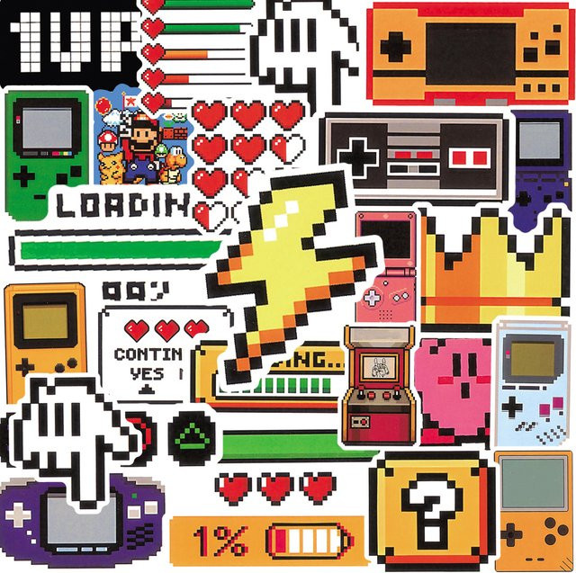 Keeppley Klassische Gaming Konsole Cartoon Aufkleber, 50-teiliges Set - Bild 1