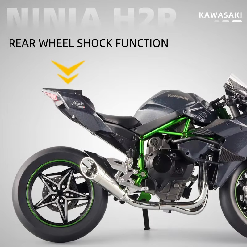 Maisto Kawasaki H2R Motorrad Modell, Maßstab 1:9, mit Licht und Sound - Bild 4